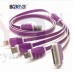 OkaeYa 4in1 Cable Multi USB Charging Cable with 8 Pin Lighting - Purple